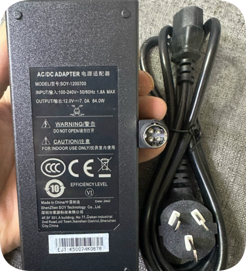 *Brand NEW*Suoyuan 1SOY-1200700 12V7A 84W 4-Pin Power Adapter Transformer Cable Power Supply *Brand NEW*Suoyuan 1SOY-1200700 12V7A 84W 4-Pin Power Adapter Transformer Cable Power Supply